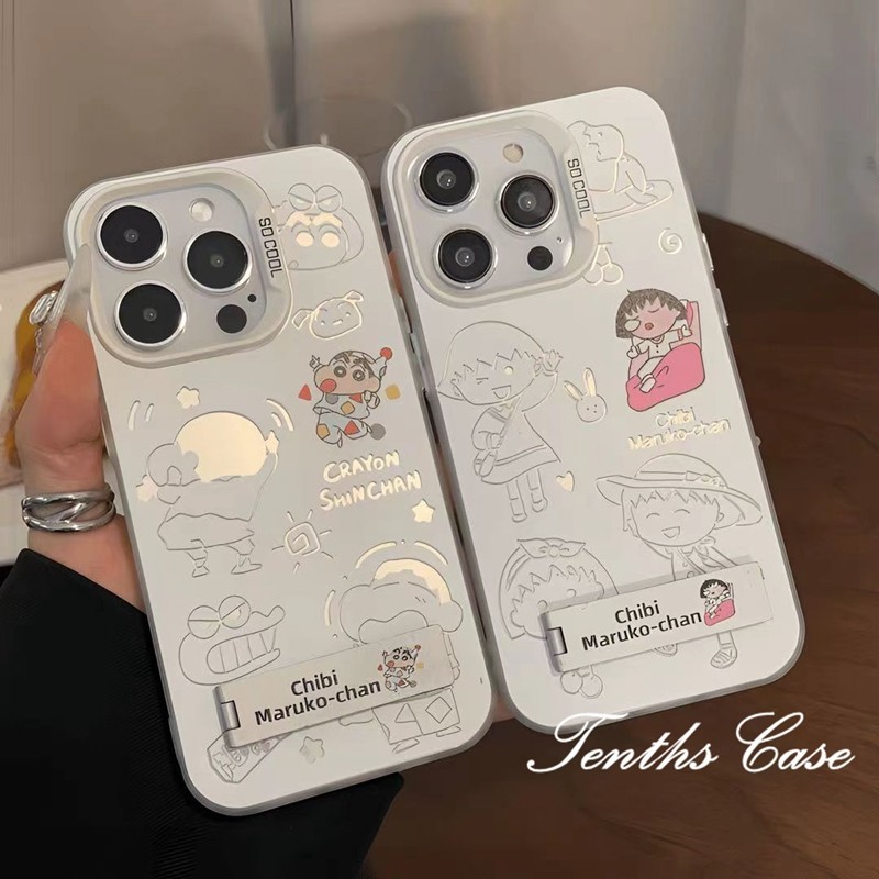 สําหรับ OPPO A79 A60 A18 A38 A78 A15 A15s A16k A16s A17 A17k A38 A57 A58 A77 A77s A78 4G A5 A9 A32 A33 2020 การ์ตูนชุดนอนสี Sliver ฝาครอบโทรศัพท์คู่นุ่ม