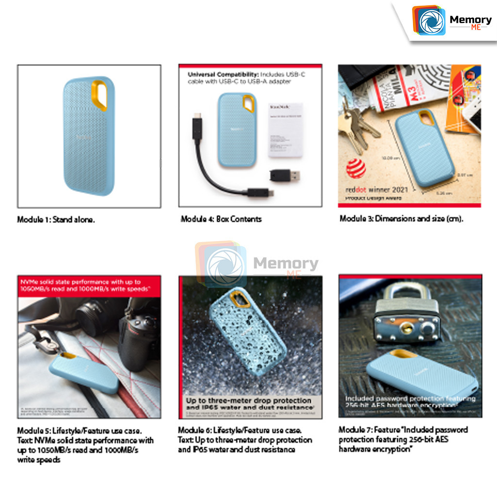 SANDISK Extreme external SSD 1TB (1050MB) Monterey TypeC USB3.2 Gen2 Portable SSD SDSSDE61-1T00-G25B