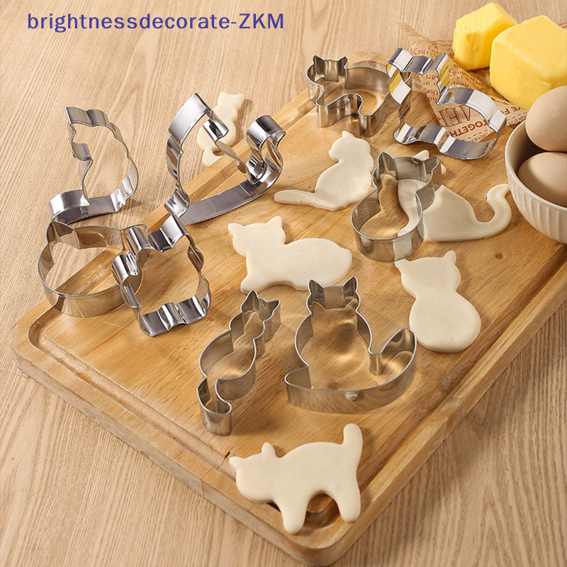 [brightnessdecorate] 9 ชิ้นลูกแมวแมวรูปเครื่องตัดคุกกี้เครื่องตัดขนมบิสกิตแม่พิมพ์เครื่องมืออบอุปกรณ์ครัวของขวัญปาร์ตี้ที่บ้าน [TH]