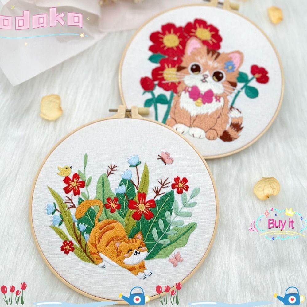 Odaka Cross Stitch Kit, เข ็ ม Punch เข ็ มด ้ าย DIY เย ็ บปักถักร ้ อย Kits, เย ็ บปักถักร ้ อยเครื ่ องประดับ Handmade เย ็ บปักถักร ้ อย Hoop เย ็ บหัตถกรรมชุดสําหรับผู ้ เริ ่ มต ้ น