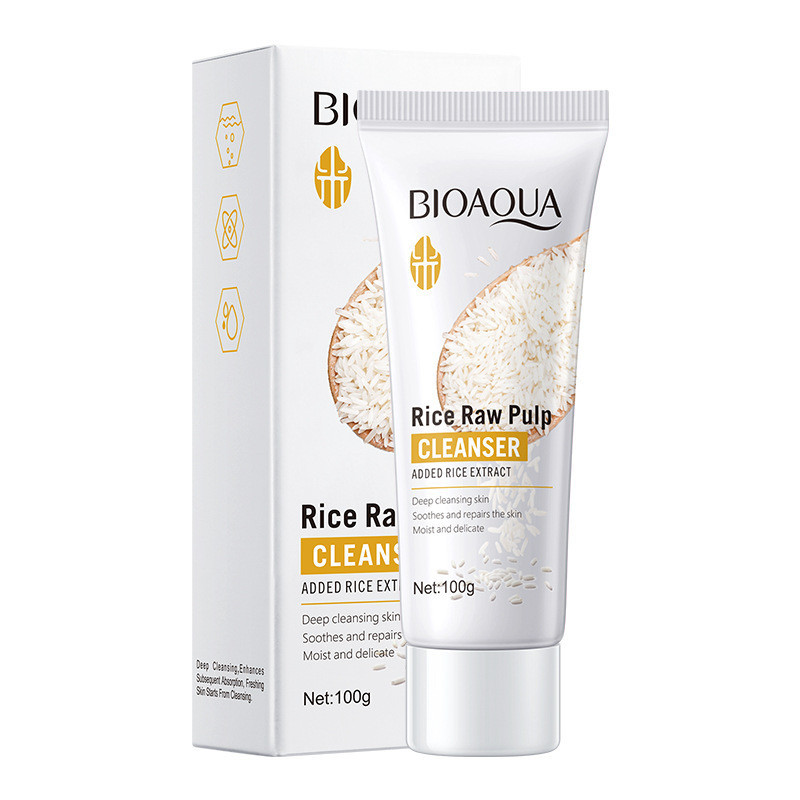 ภาษาอังกฤษทั้งหมด BIOAQUA Rice Facial cleanser น้ํายาทําความสะอาดผิวหน้า
