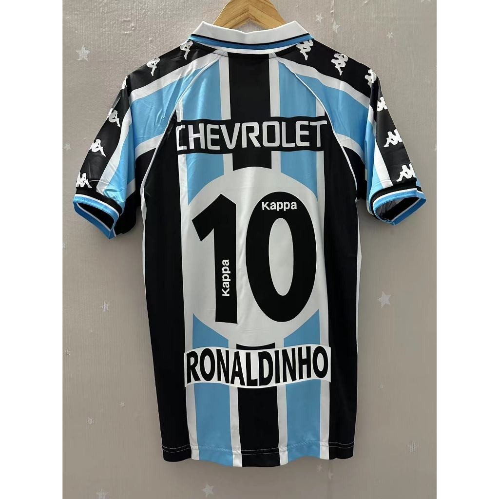 00-01 Gremio RONALDINHO คุณภาพสูง Home Retro Football Jersey เสื้อยืดที่กําหนดเอง