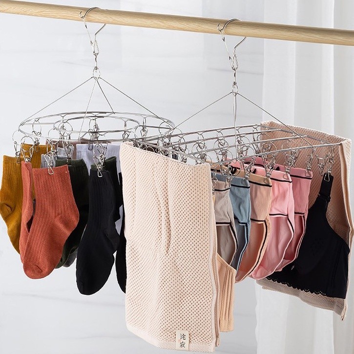 หนีบสแตนเลส หนีบผ้า ราวตากผ้าสเตนเลส ที่หนีบผ้า แบบโค้ง ไม้แขวนสแตนเลส No.C01030 - รูปที่ 6