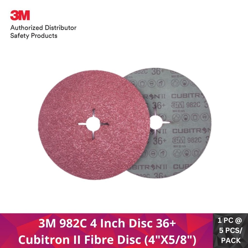 3M 982C 4INCH CUBITRON II FIBRE DISC 4"X5/8" 36+