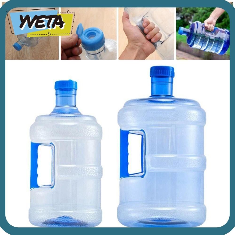 Yveta เหยือกขวดน้ําบริสุทธิ์ 1 ชิ้น, ภาชนะน้ําแร่แบบพกพาเกรดอาหาร, นํากลับมาใช้ใหม่ได้ 5 ลิตร 7.5 ลิตรถังเปล่า