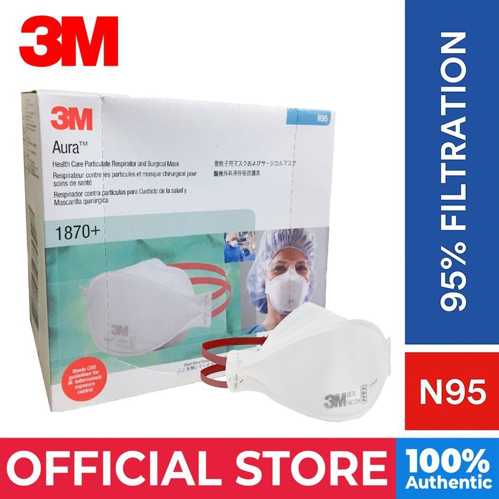 SL1 3M 1870 + ผ่าตัด N95 หน้ากากหน้ากากป้องกันกันฝุ่นและ Breathable Head-Wearing Mask (10/20 ชิ้น)