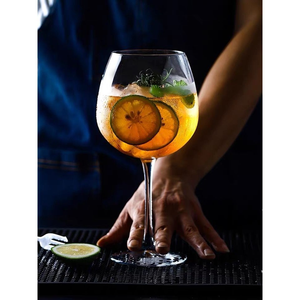 Bar Legend Gin & Tonic Cocktail Cup, ถ้วยไวน์ทรงสูงคริสตัลไร้สารตะกั่ว, ถ้วยผสมพุงใหญ่