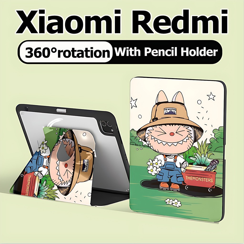 สําหรับ Xiaomi Pad 6/6 Pro Xiaomi Pad 5/5 Pro เคส Redmi SE 11 Pad 10.61 pad pro12.1 มุนได้360องศา LABUBU เคส Xiaomi ปกแม่เหล็ก