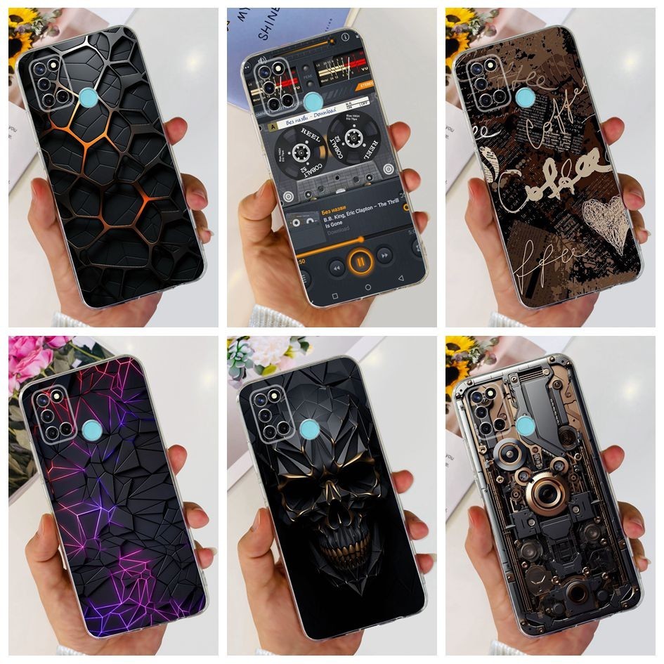 สําหรับrealme C17 กรณีRMX2101 Coolการ์ตูนซิลิโคนนุ่มโทรศัพท์ปกหลังสําหรับRealme 7i RMX2103 RealmeC17