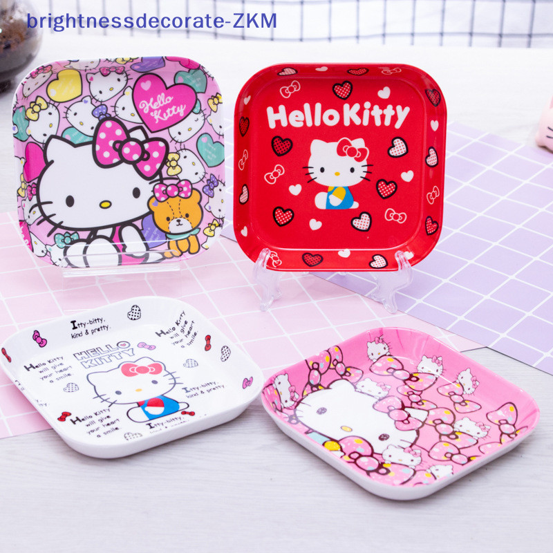 [ความสดใส] Hello Kitty จานอาหารค่ํา Sanrio Cinnamoroll การ์ตูนอะนิเมะเด็กทารกจานรองบนโต๊ะอาหาร Kuromi จานผลไม้ถาดขนมของขวัญ [TH]