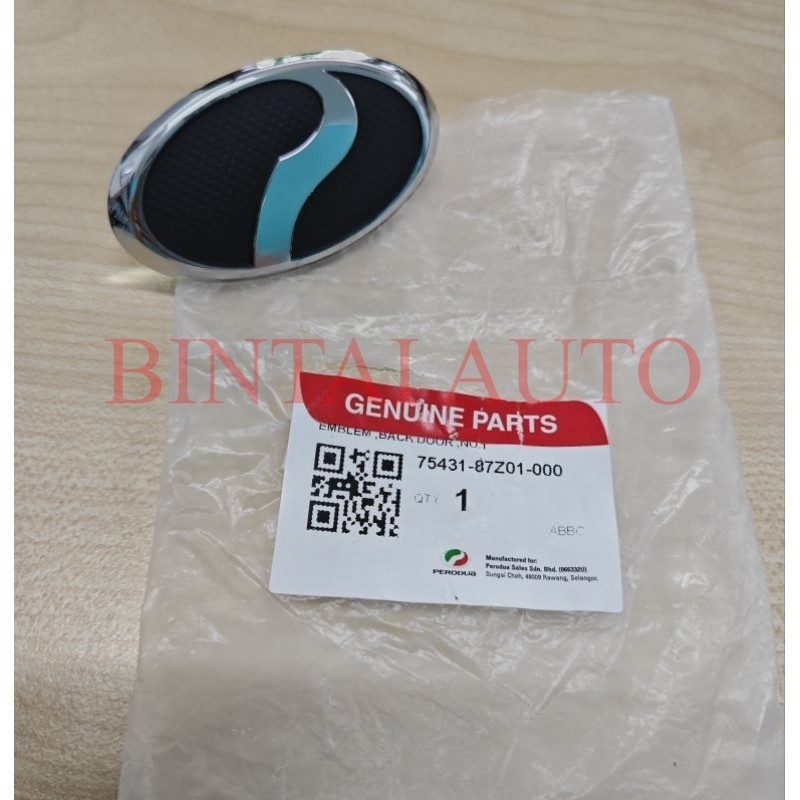 Perodua Kelisa ด้านหลัง/ Belakang Bonnet Garnish Emblem โลโก้ 75431-87Z01-000