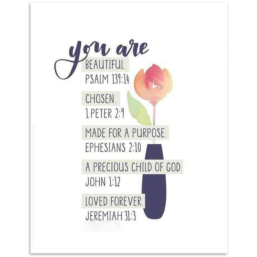 Hot You ARE BeautifulChokersenLoved Bible Verse CollectionWall ArtxScripture Wall PrintReady to Fram