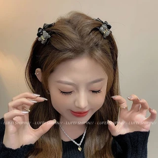 เซ็ตเกาหลี 2 ชิ้น กิ๊บโบว์เล็ก สไตล์เรียบง่ายสำหรับสาวๆ