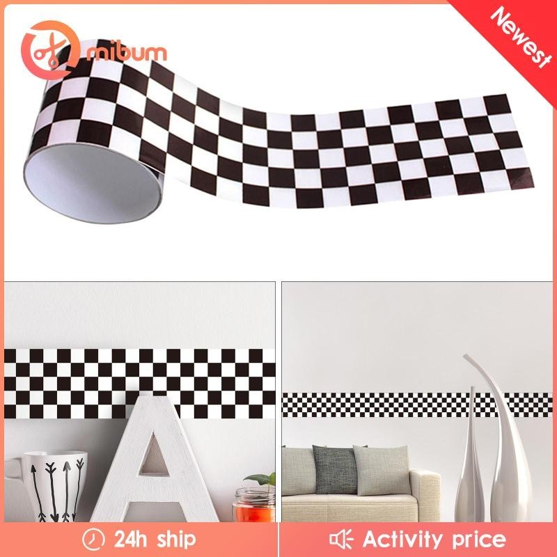 [มิบุม] สติ๊กเกอร์ติดผนังกันน้ํากระดาษติดผนังตกแต่งห้องห้องครัวเอวเส้นกระดานข้างก้นผนังภาพจิตรกรรมฝาผนังกาววอลล์เปเปอร์ชายแดน