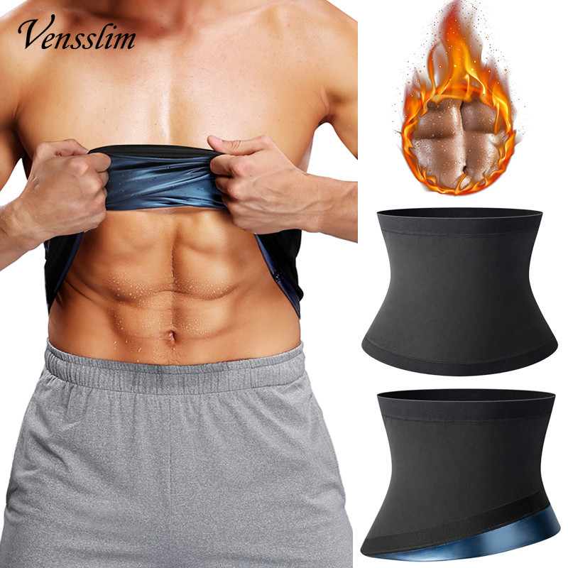 Vensslim ร้อนรัดตัวเอว Trimmer ผู้ชาย Belly Fat Burner เข็มขัด Tummy Control ท้อง Girdle Corset Body Shaper Slimming สายคล้อง