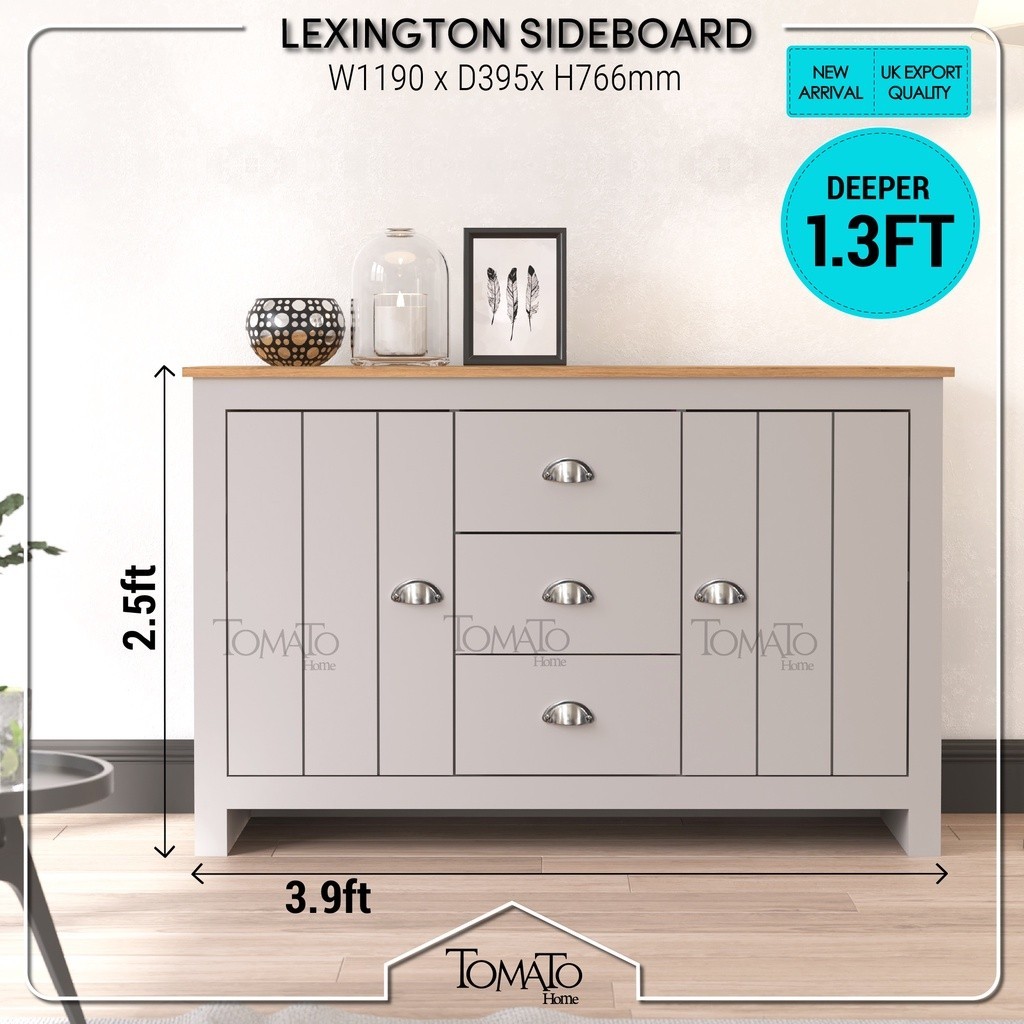 p5j1z6ovc4 ตู้เก็บของข้างเตียง Tomato Home Lexington Display Cabinet 2 Door 3 Drawer Storage 2.5ft H