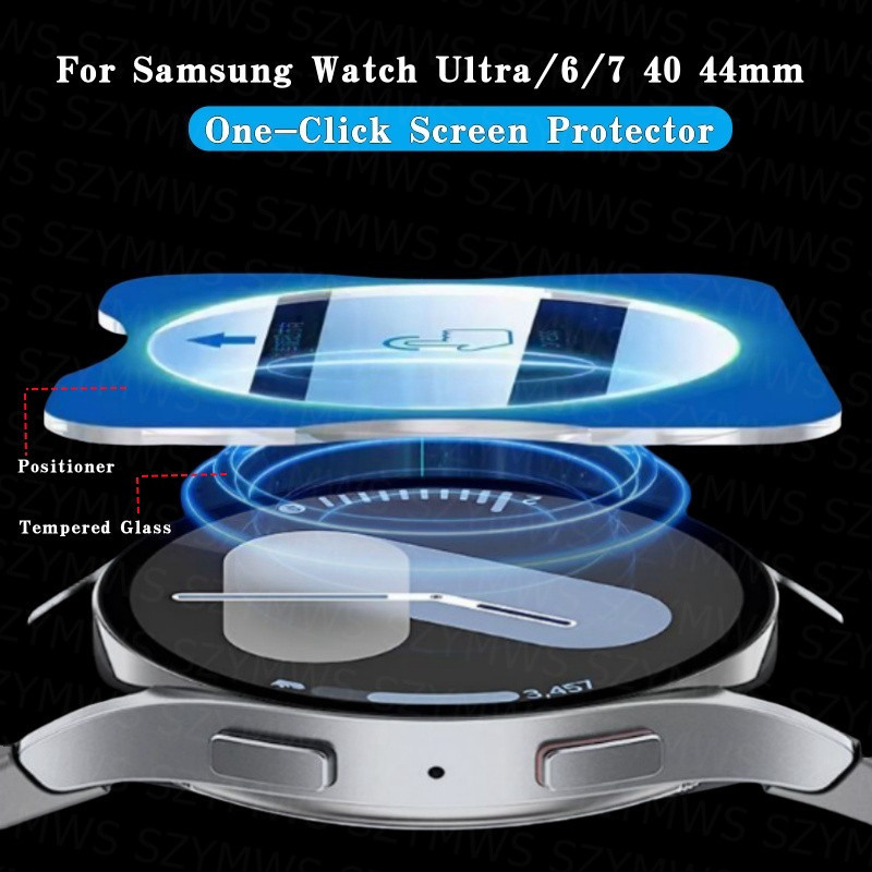 One-click กระจกนิรภัยสําหรับ Samsung Galaxy Watch Ultra 47 มม.นาฬิกา 7 6 5 4 40 มม.44 มม.หน้าจอพรีเมี่ยมป้องกันกระจก