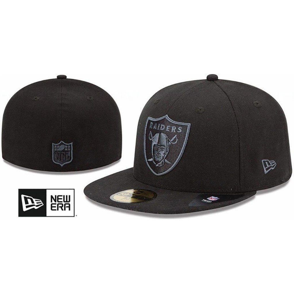 Las Vegas Raiders NFL TEAM-BASIC FADEOUT หมวกเข้ารูปสีดํา โดย New Era