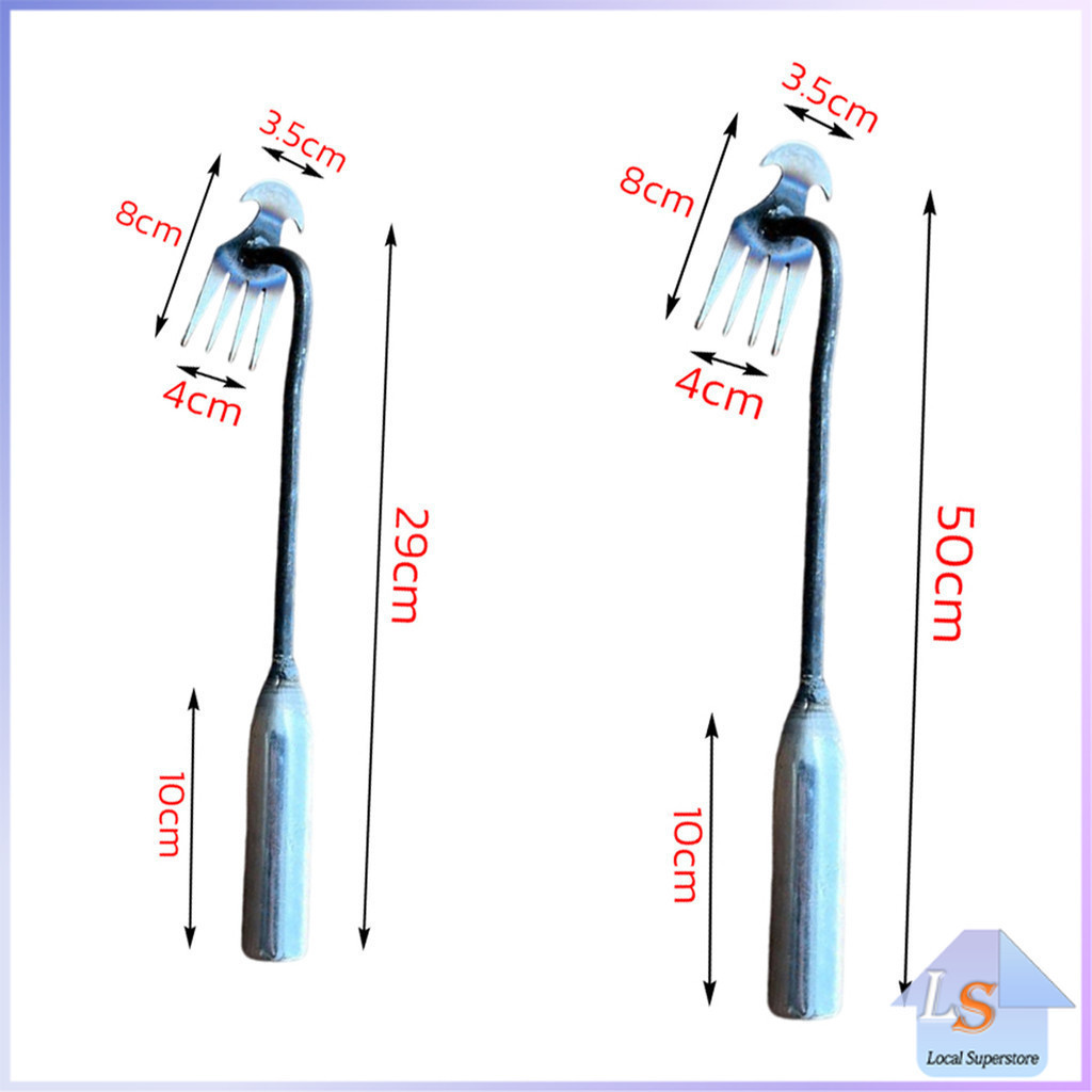 คราดเก็บหญ้า แบบ mini อุปกรณ์ทำสวน  คราดเหล็ก หัวคู่จอบขุดดิน 4 ฟัน ขุดหญ้า ขุดดิน rake - รูปที่ 6