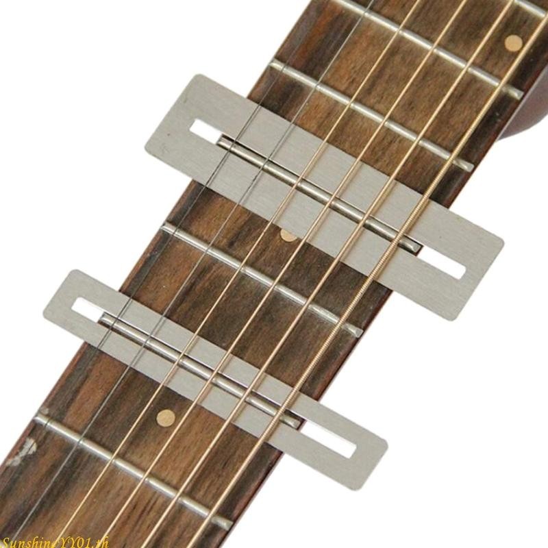 Sun 2 ชิ้นชุดกีตาร์ Fret Protector โลหะ Fret Bass กีตาร์ Fretboard Protector ชุด