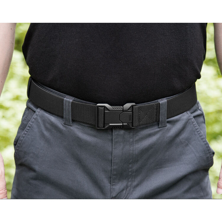 เข็มขัดผู้ชายอลูมิเนียมอัลลอยด์ Quick Release Pluggable หัวเข็มขัดเข็มขัดยางยืดสําหรับทนทานคาวบอยเข็มขัดกลางแจ้ง
