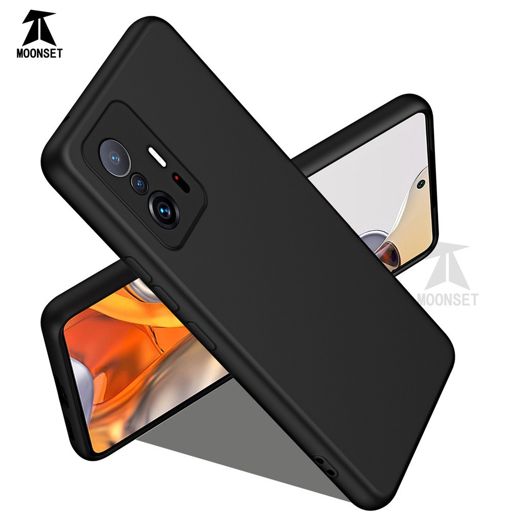 สําหรับ Xiaomi 11T / 11T Pro กรณีอัพเกรดซิลิโคนเหลวที่มีขอบตารางป้องกันกล้องนุ่มป้องกันรอยขีดข่วนซับไมโครไฟเบอร์กันกระแทกบางปก