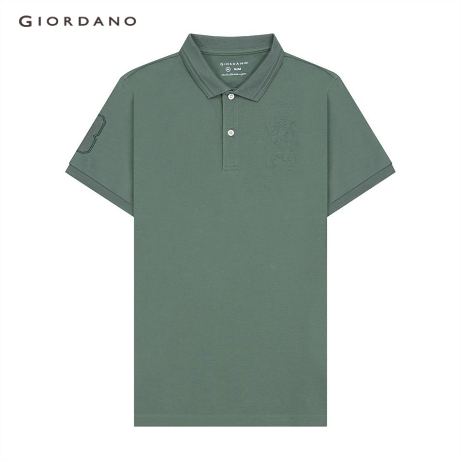 GIORDANO เสื้อโปโลผู้ชาย Men's 3D Lion Polo 01014222