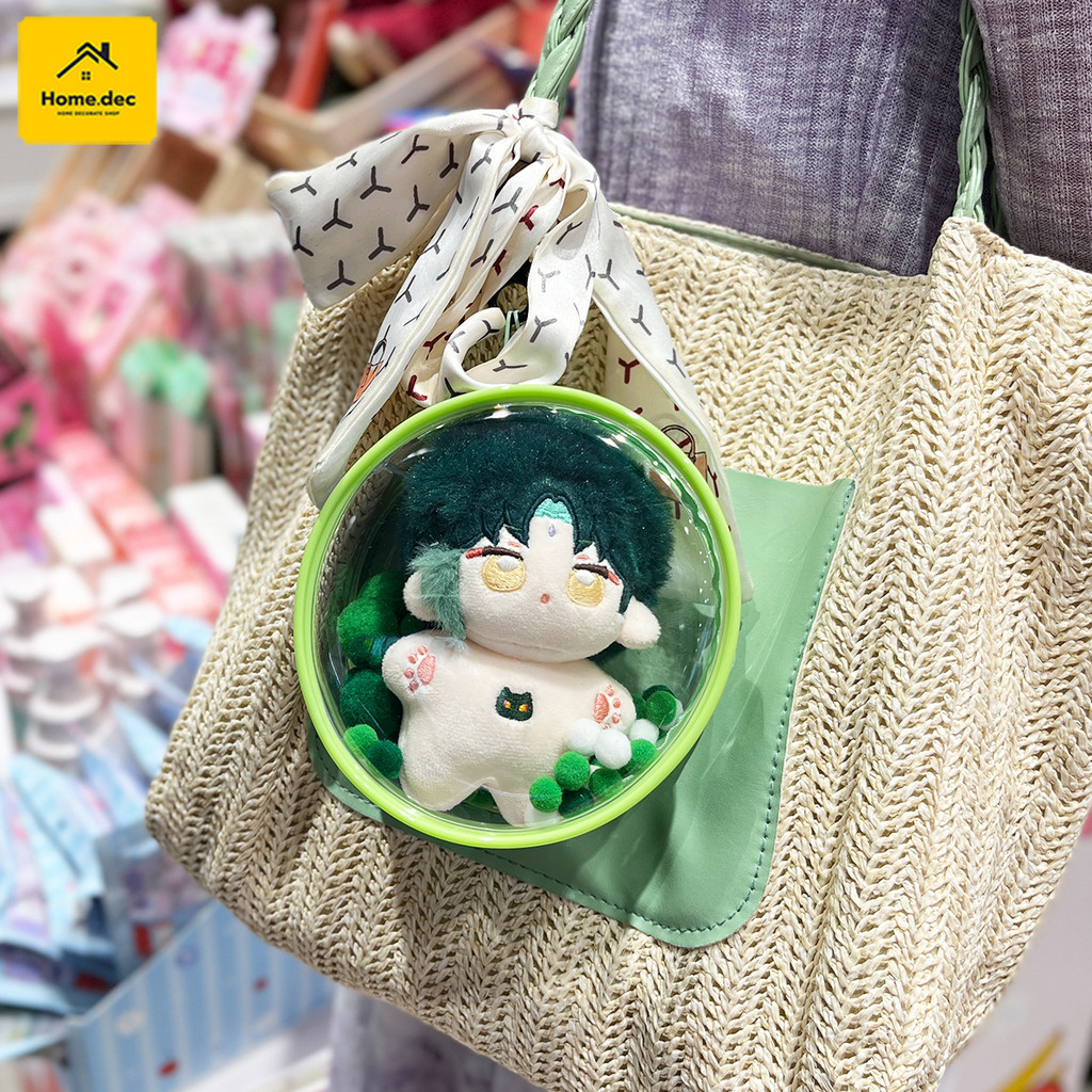 ซองใส่ลาบูบู้ กล่องเก็บพวงกุญแจตุ๊กตา popmart กระเป๋าตุ๊กตา กระเป๋าใส่ลาบูบู้ กระเป๋าใส กันฝุ่น มาการอง ฟรีพวงกุญแจ