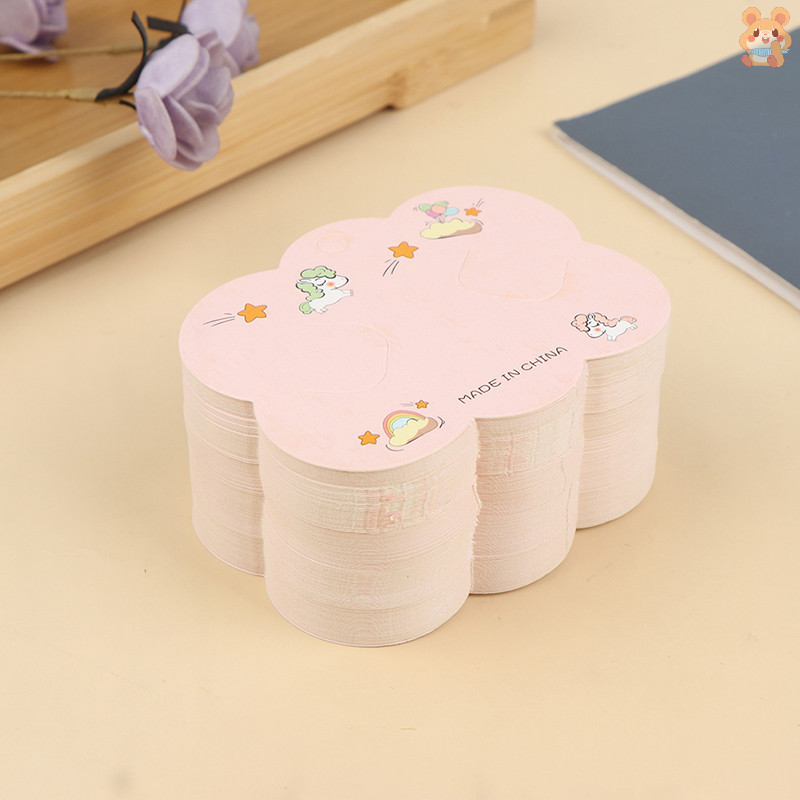[LO] กิ๊บติดผม 50 ชิ้น กิ๊บการ์ด กระดาษคราฟท์ รูปทรงเมฆ ป้ายบรรจุภัณฑ์ TH