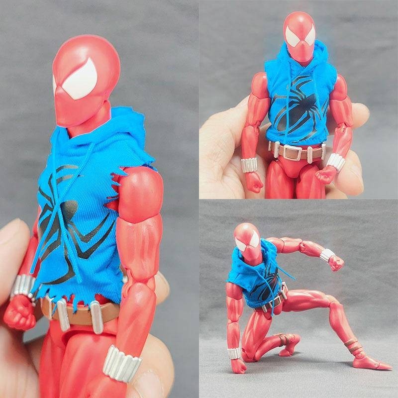 1/12 Mafex Orangutan Spiderman Hoodie Vest 20 ซม.เสื้อกันหนาวผ้าเสื้อผ้า DIY Movable ของเล่นเสื้อผ้า (ไม่มี Body)