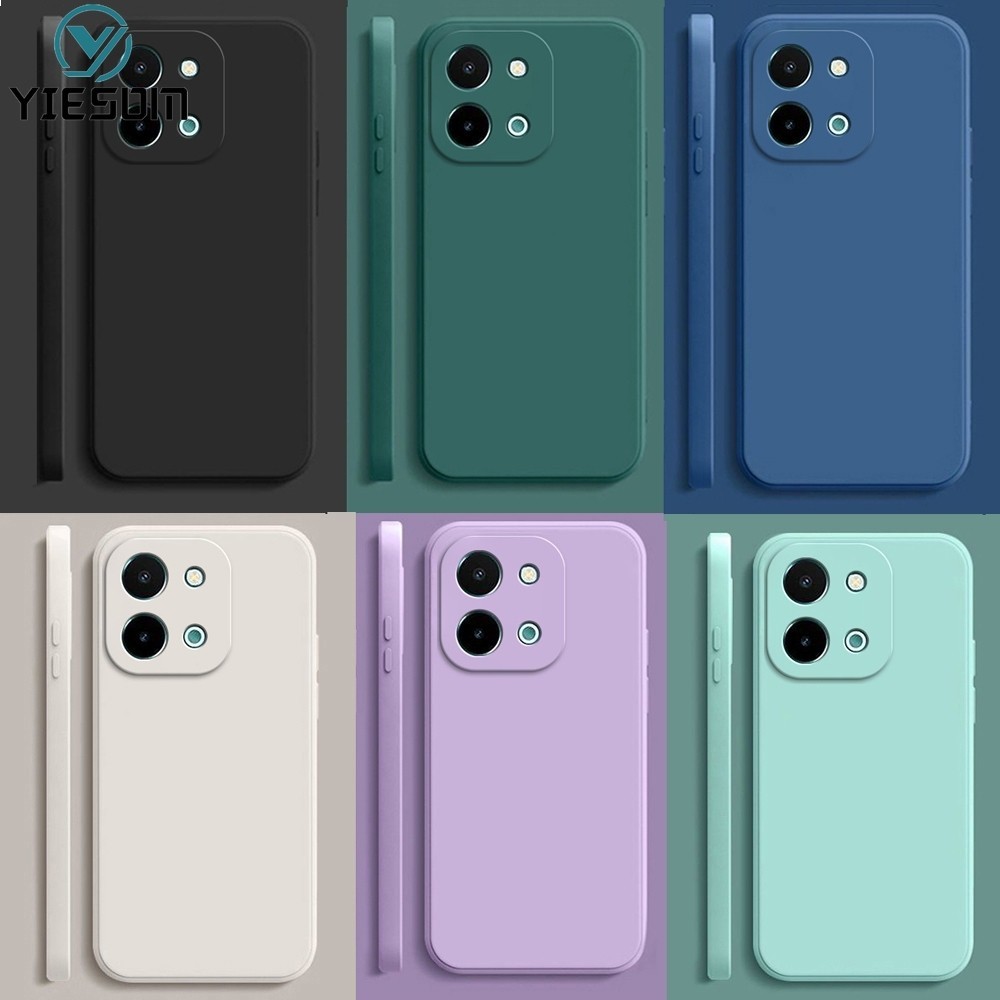 เคสสําหรับ Vivo Y28 4G สีทึบบางเฉียบซิลิโคนเคลือบเคสโทรศัพท์ TPU แบบนุ่มฝาครอบ ราคา ถูกที่สุด ดีลบีเคเค