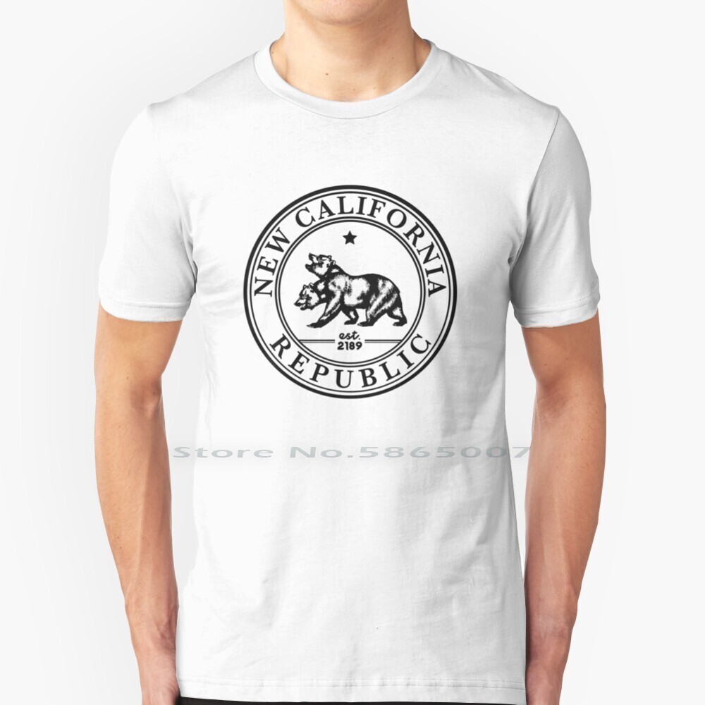 ใหม่ California Republic Crest | โลโก้ โลโก้ | เสื้อยืดพิมพ์ลายสีดําผ้าฝ้าย 100% Ncr Ncr Ranger New 