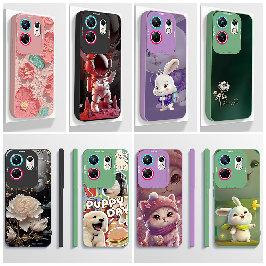 Infinix Zero 30 กรณีความงามการ์ตูนนักบินอวกาศซิลิโคนสําหรับ infinix X6731B Zero 30 5G X6731 กันกระแทกเคสโทรศัพท์ปลอก