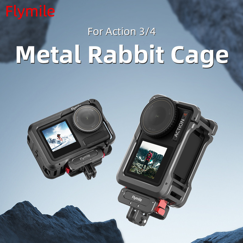 สําหรับ DJI OSMO ACTION 5 PRO/4/3 กรอบโลหะป้องกัน ACTION 3 กล้องกีฬากรงกระต่ายอุปกรณ์เสริมขยาย
