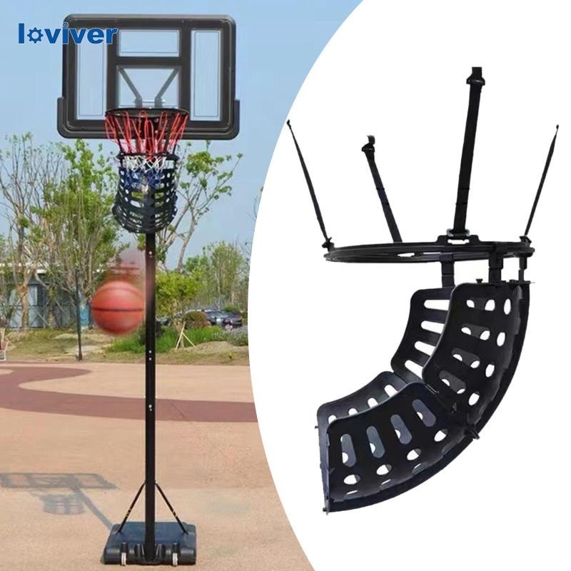 [Loviver] ห่วงบาสเก็ตบอล Return สิ่งที่แนบมา Ball Rebounder Rotatable Parts Return System, องศาสําหรับเด็กความสามารถ
