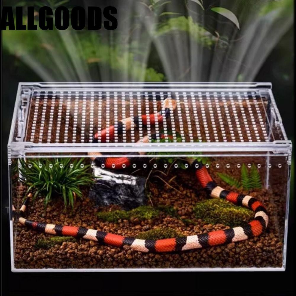 Allgoods Lizard Terrarium Habitat, Breathable โปร่งใสสัตว์เลื้อยคลาน Breeding กล่อง, หลุมสัตว์เลื้อยคลาน Hatching Terrariums ป้องกัน Escape Spider กล่อง