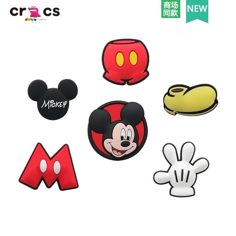 Jibbitz Crocs รองเท้าอุปกรณ์ตกแต่งหัวเข็มขัดน่ารักการ์ตูนอะนิเมะ Jibbitz Mickey Minnie อุปกรณ์หัวเข็มขัดรองเท้า
