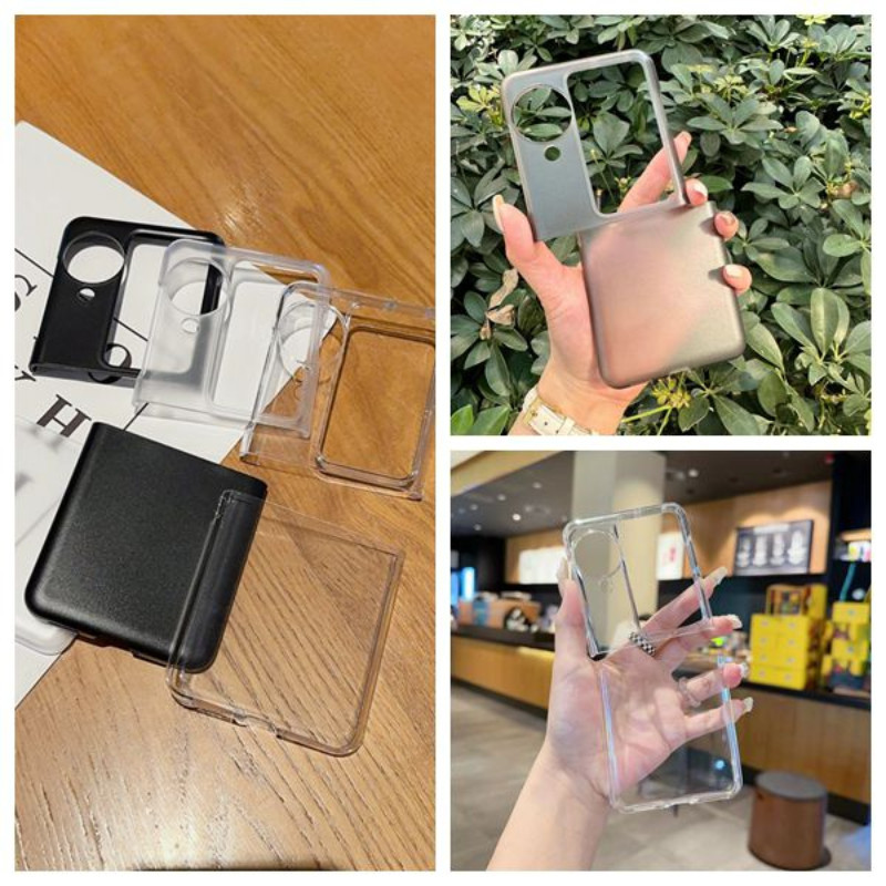 Clear Matte Bumper Simple Casing สําหรับ OPPO Find N3 N2 Flip ทนทาน Hard PC โปร่งใส N3Flip N2Flip เคสโทรศัพท์