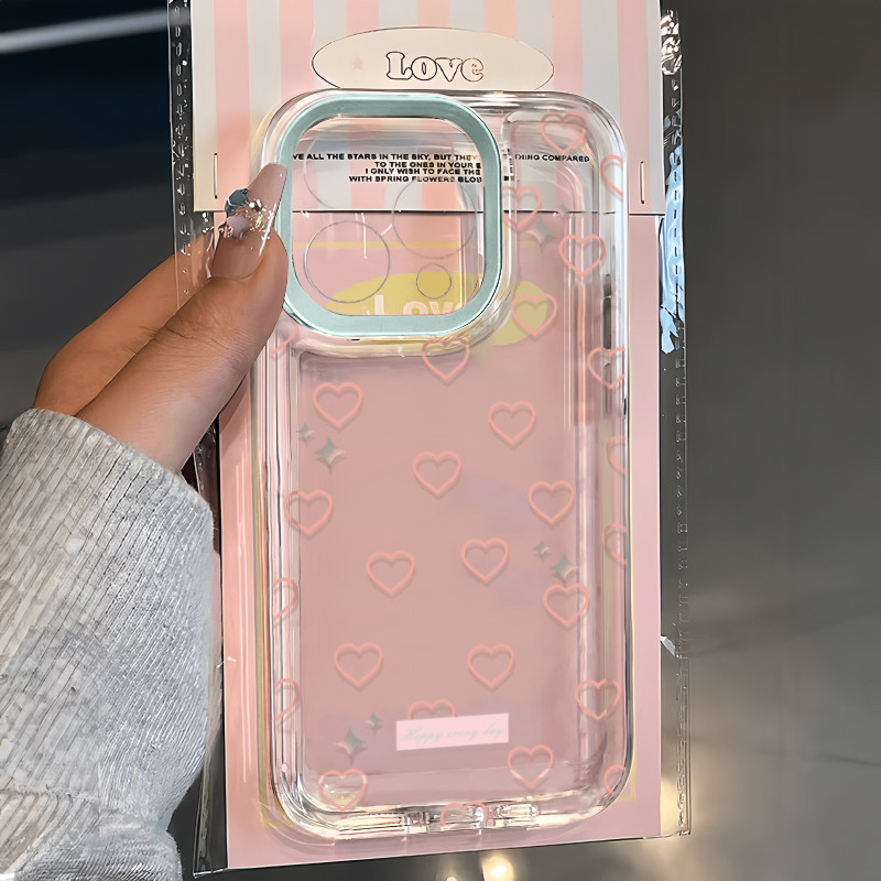 Ins น่ารักสีชมพูรักตลกนุ่มโปร่งใส Anti-Fall เคสโทรศัพท์สําหรับ iPhone 16 Promax 15 Promax 12 13 Mini 14plus 11 Pro Max X XS XR XS Max 7 8 plus Se2020 6G 6Plus