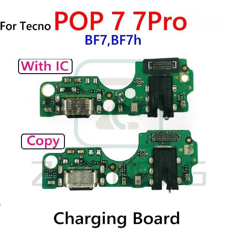 Charger Dock USB ชาร์จพอร์ตปลั๊กไมโครโฟน Flex สําหรับ Tecno POP 7 POP 7pro BF7 BF7n