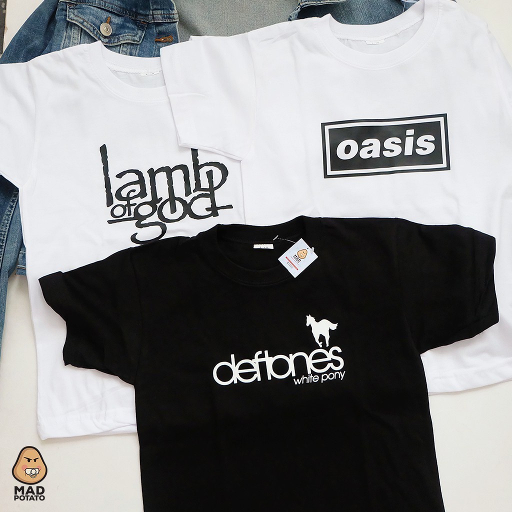 Mad POTATO Rock Band เสื้อ BOB MARLEY DEFTONES OASIS LAMB OF GOD เสื้อเด็ก Unisex เด็กสาวเสื้อยืด