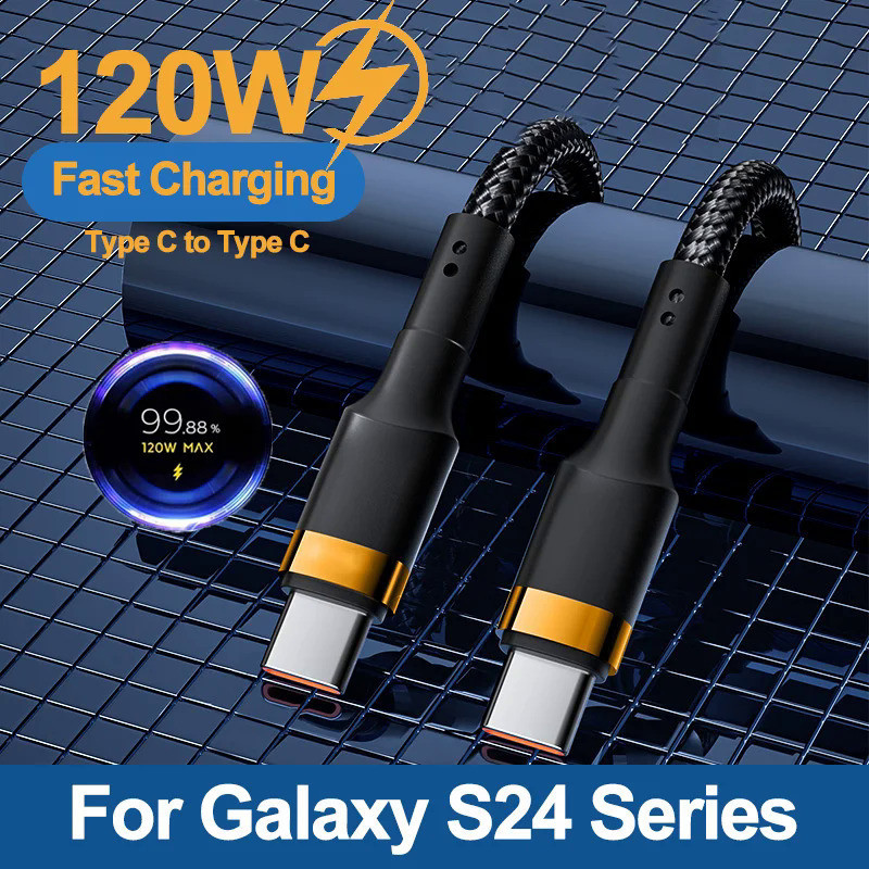 Pd 120W สำหรับ Samsung Super Fast สายชาร์จสำหรับ Galaxy S24 S23 S22 S21 ultra A54 iPhone 15 PRO MAX 
