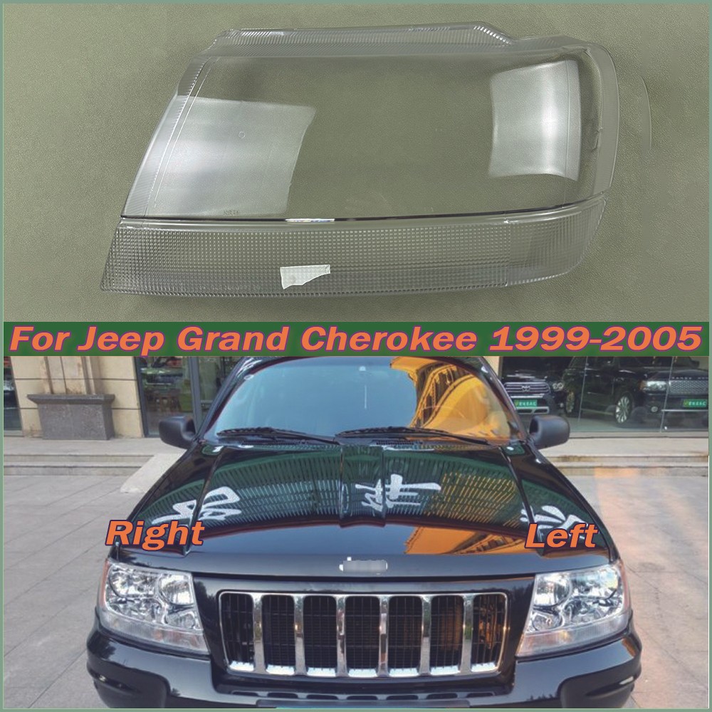 สําหรับ Jeep Grand Cherokee 1999-2005 ไฟหน้าเลนส์โปร่งใสโคมไฟไฟหน้า Shell Plexiglass เปลี่ยนชิ้นส่วน