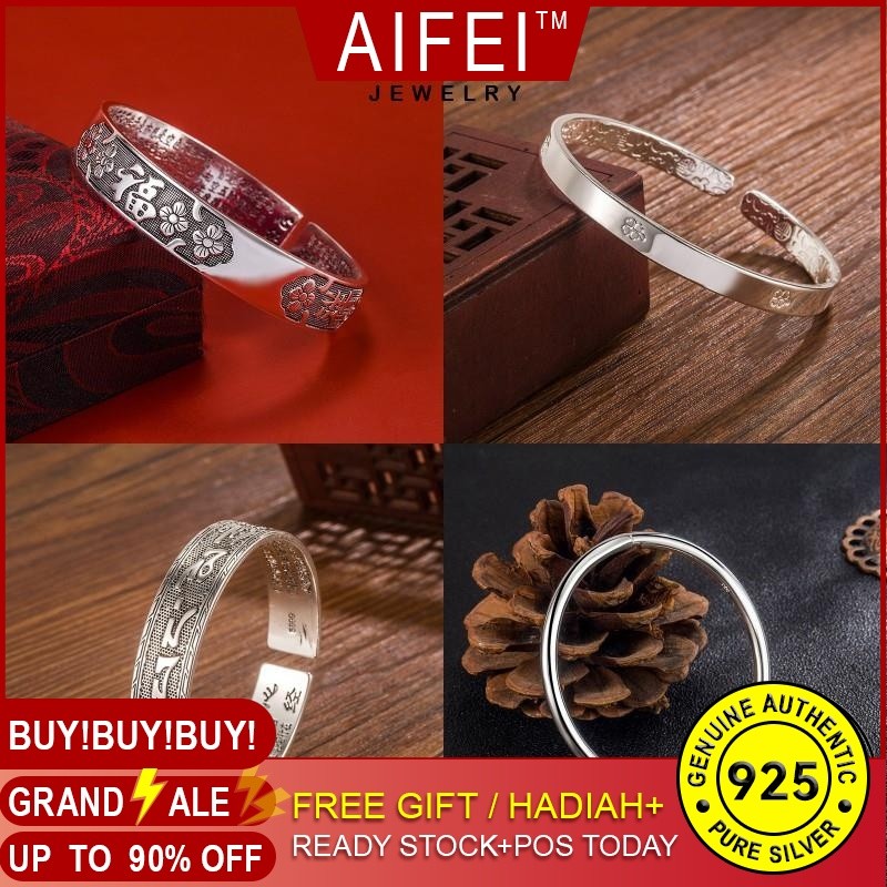 Aifei JEWELRY สร้อยข้อมือผู้หญิง Perak (Ginga Bracelet Bracelet Bracelet Rantai Gelang Diamond Tangan Silver Bracelet 925 Moissanite เกาหลี Simple For Perempuan Sterling Accessories Original M057
