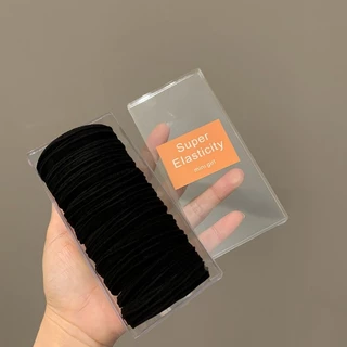 10pcs ยืดหยุ่นยางรัดผมนุ่ม Basic Ties Scrunchie ยางผมหางม้าสูง