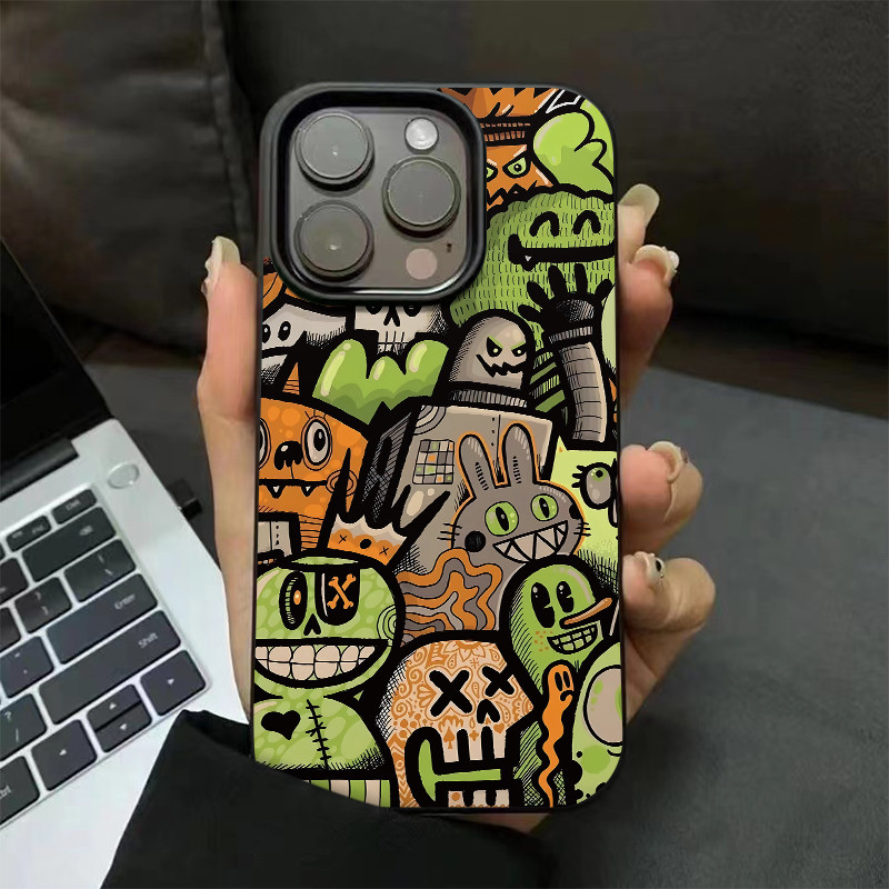 เคสไอโฟน16 15 14 13 12 11 Pro Max Case Creative Prank Robot ซิลิโคน Soft Compatible เคส iPhone 16PM,16Plus,X/XS, XR,7+,8Plus
