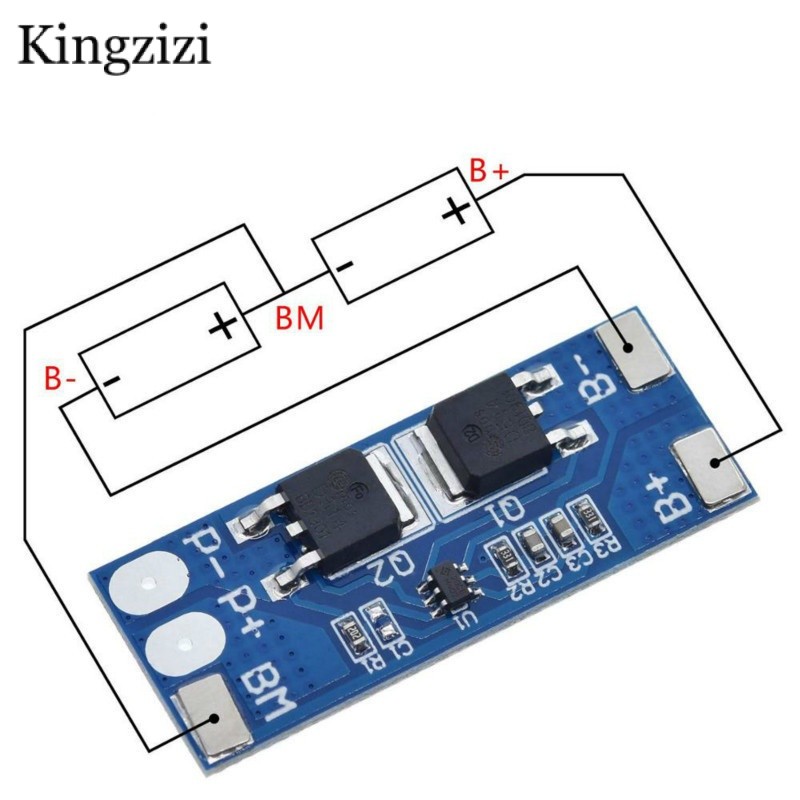 1pcs 2S 8A Li-ion 7.4v 8.4V 18650 bms Pcm 15A Peak Current แบตเตอรี่ป้องกัน bms Pcm สําหรับ Li-ion Lipo แบตเตอรี่เซลล์แพ็ค