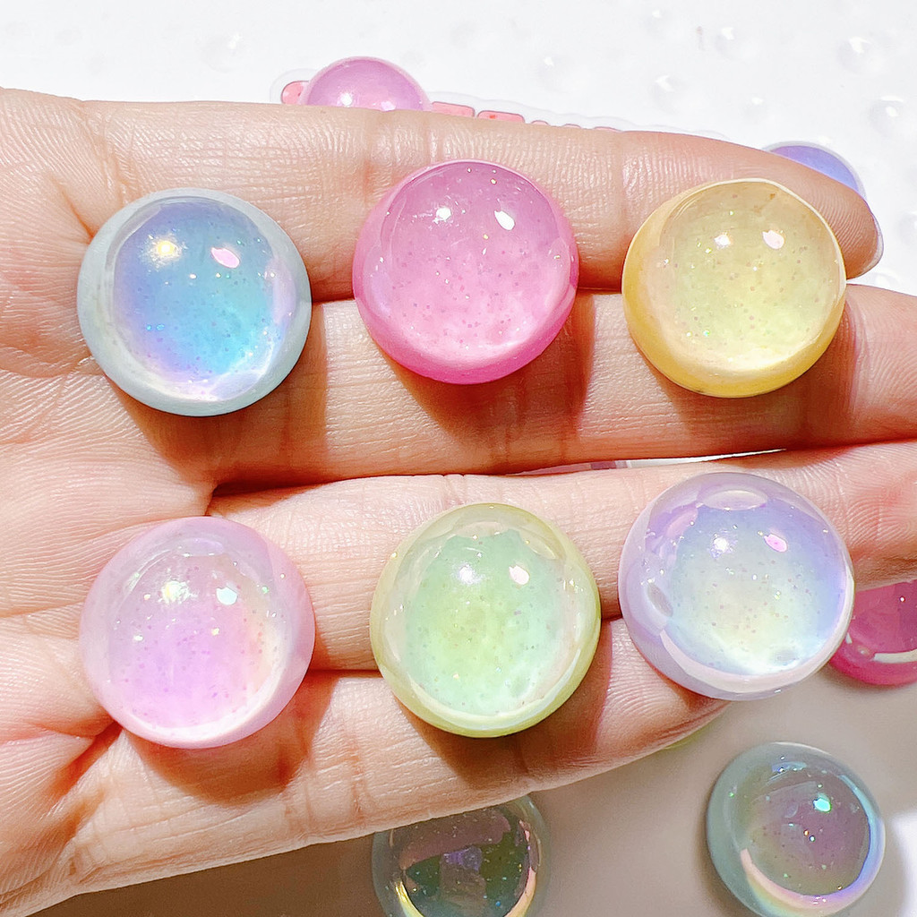 10ชิ้น/แพ็ค19*19มิลลิเมตรวงกลมเรซิ่น แฟลตแบ็ค วัสดุ ทําเอง สําหรับรองเท้าหัวเข็มขัดถ้วยน้ํา ชม. หูฟัง อุปกรณ์