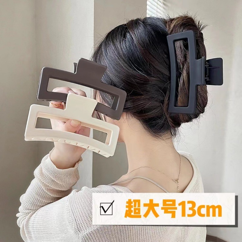 Womens Girl Claw คลิป 13 ซม.ขนาดใหญ่กาแฟผมสีดํา Claw Nonslip Crab Hairpins Barrette แฟชั่นอุปกรณ์เสริมผมของขวัญ