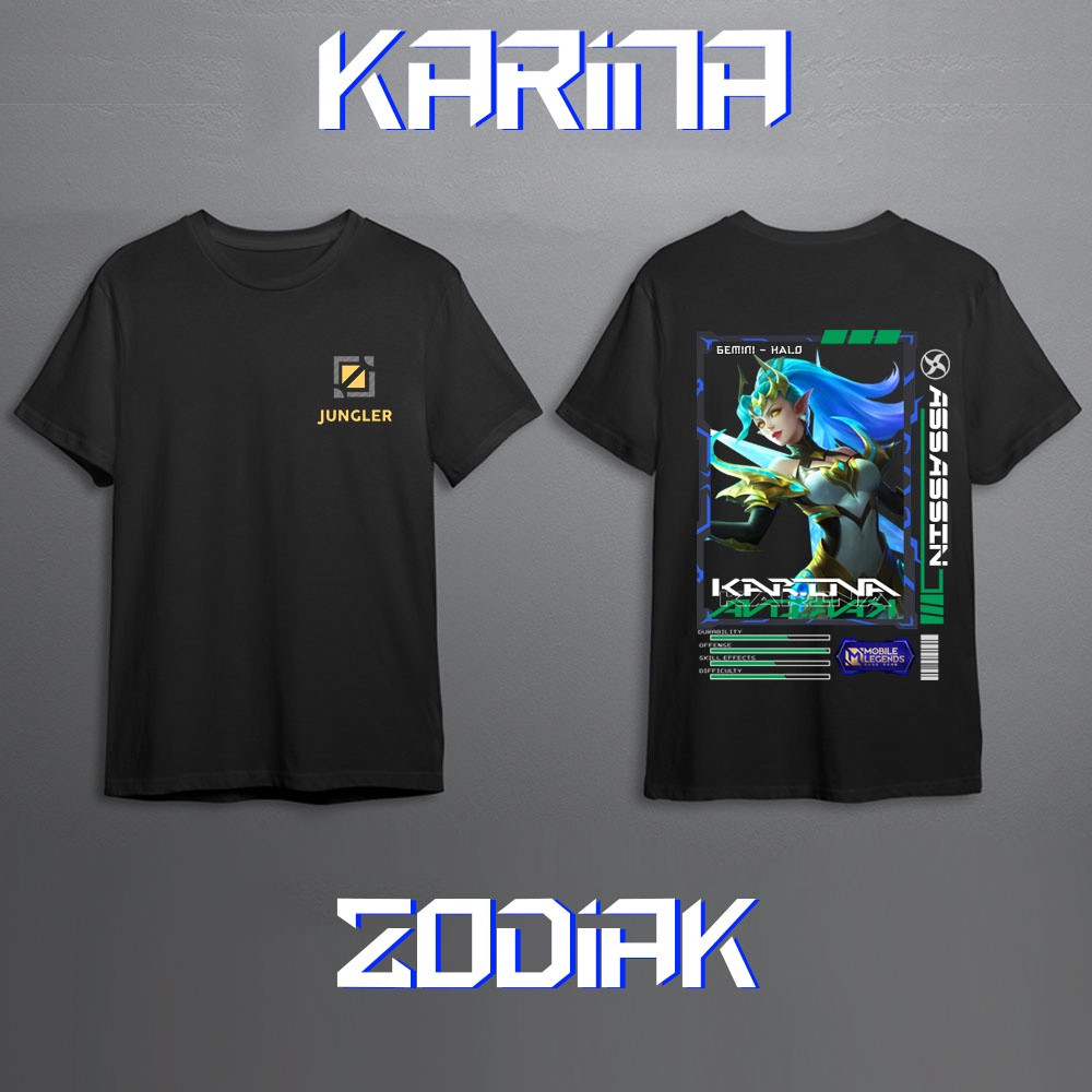 GAME - Hero Mobile Legend KARINA JUNGLER ASSASSIN MLBB T-Shirt - เสื้อยืด - Cotton Combed 24s